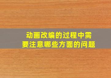 动画改编的过程中需要注意哪些方面的问题