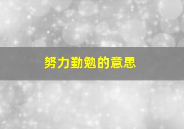 努力勤勉的意思