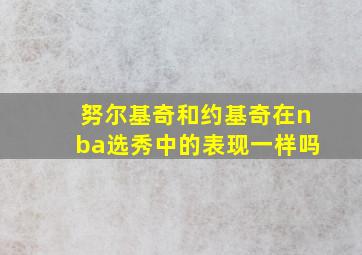 努尔基奇和约基奇在nba选秀中的表现一样吗