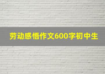 劳动感悟作文600字初中生