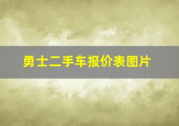 勇士二手车报价表图片