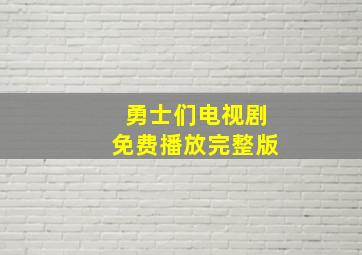 勇士们电视剧免费播放完整版