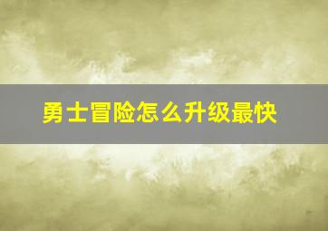 勇士冒险怎么升级最快