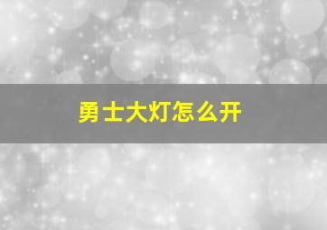 勇士大灯怎么开