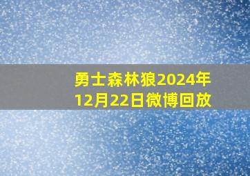 勇士森林狼2024年12月22日微博回放