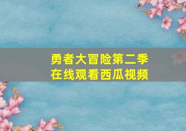 勇者大冒险第二季在线观看西瓜视频