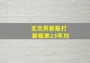 北交所新股打新概率23年均