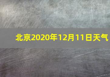 北京2020年12月11日天气