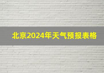 北京2024年天气预报表格