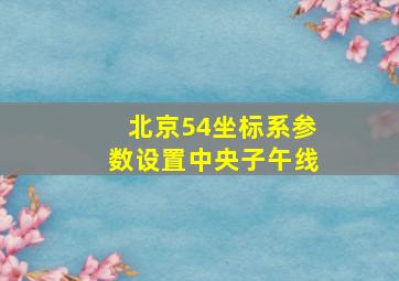 北京54坐标系参数设置中央子午线