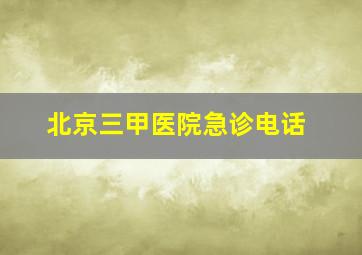 北京三甲医院急诊电话