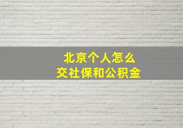 北京个人怎么交社保和公积金