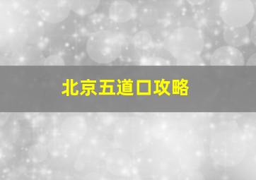 北京五道口攻略