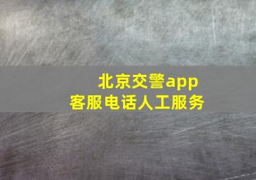 北京交警app客服电话人工服务