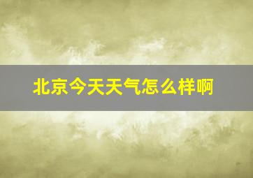 北京今天天气怎么样啊