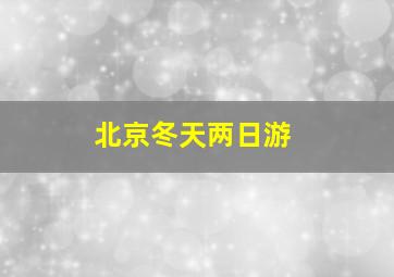 北京冬天两日游