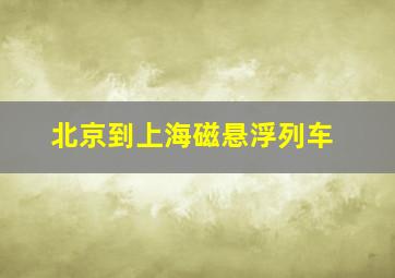 北京到上海磁悬浮列车