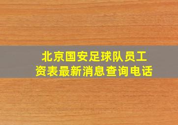 北京国安足球队员工资表最新消息查询电话