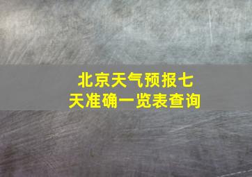 北京天气预报七天准确一览表查询