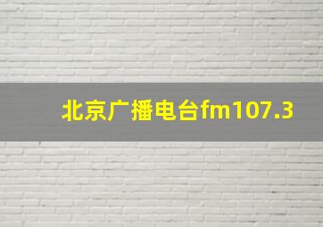 北京广播电台fm107.3