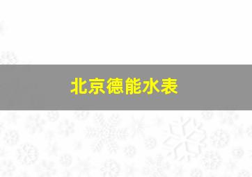 北京德能水表