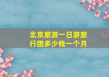 北京旅游一日游旅行团多少钱一个月