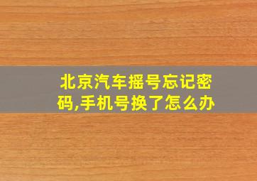 北京汽车摇号忘记密码,手机号换了怎么办