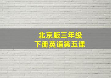 北京版三年级下册英语第五课