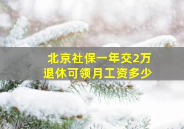 北京社保一年交2万退休可领月工资多少