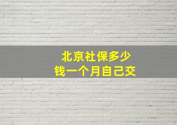 北京社保多少钱一个月自己交