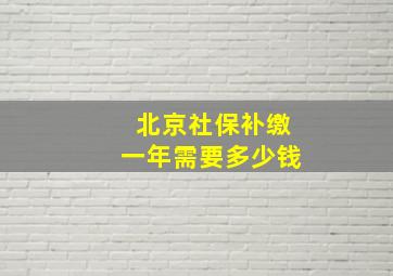 北京社保补缴一年需要多少钱