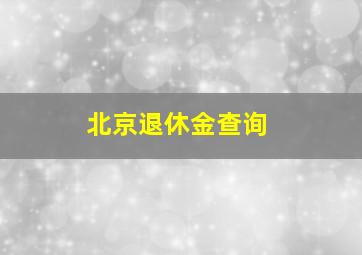 北京退休金查询