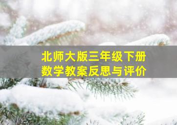 北师大版三年级下册数学教案反思与评价