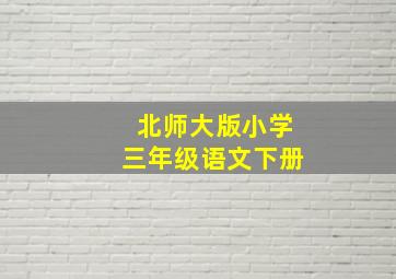 北师大版小学三年级语文下册