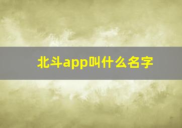 北斗app叫什么名字