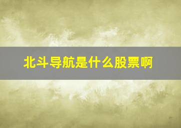 北斗导航是什么股票啊