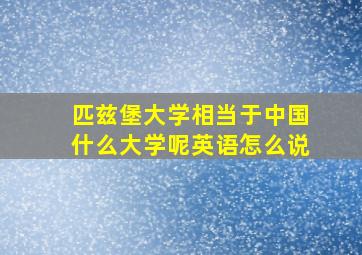 匹兹堡大学相当于中国什么大学呢英语怎么说