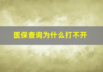 医保查询为什么打不开