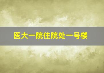 医大一院住院处一号楼