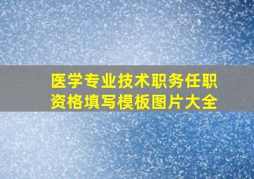 医学专业技术职务任职资格填写模板图片大全