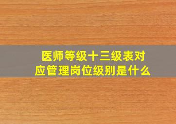 医师等级十三级表对应管理岗位级别是什么