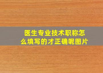 医生专业技术职称怎么填写的才正确呢图片