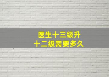 医生十三级升十二级需要多久