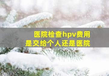 医院检查hpv费用是交给个人还是医院