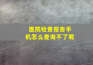 医院检查报告手机怎么查询不了呢