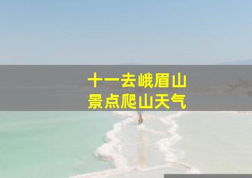 十一去峨眉山景点爬山天气