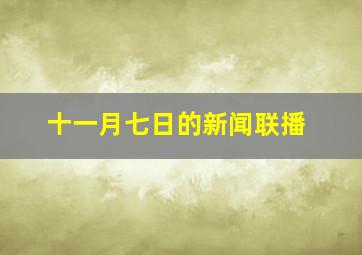 十一月七日的新闻联播