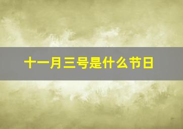 十一月三号是什么节日