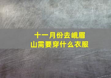 十一月份去峨眉山需要穿什么衣服