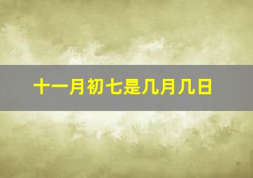 十一月初七是几月几日